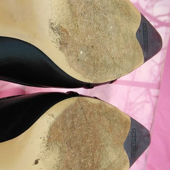 Coach black leather pumps heels 7.5 - Picture 5 of 7